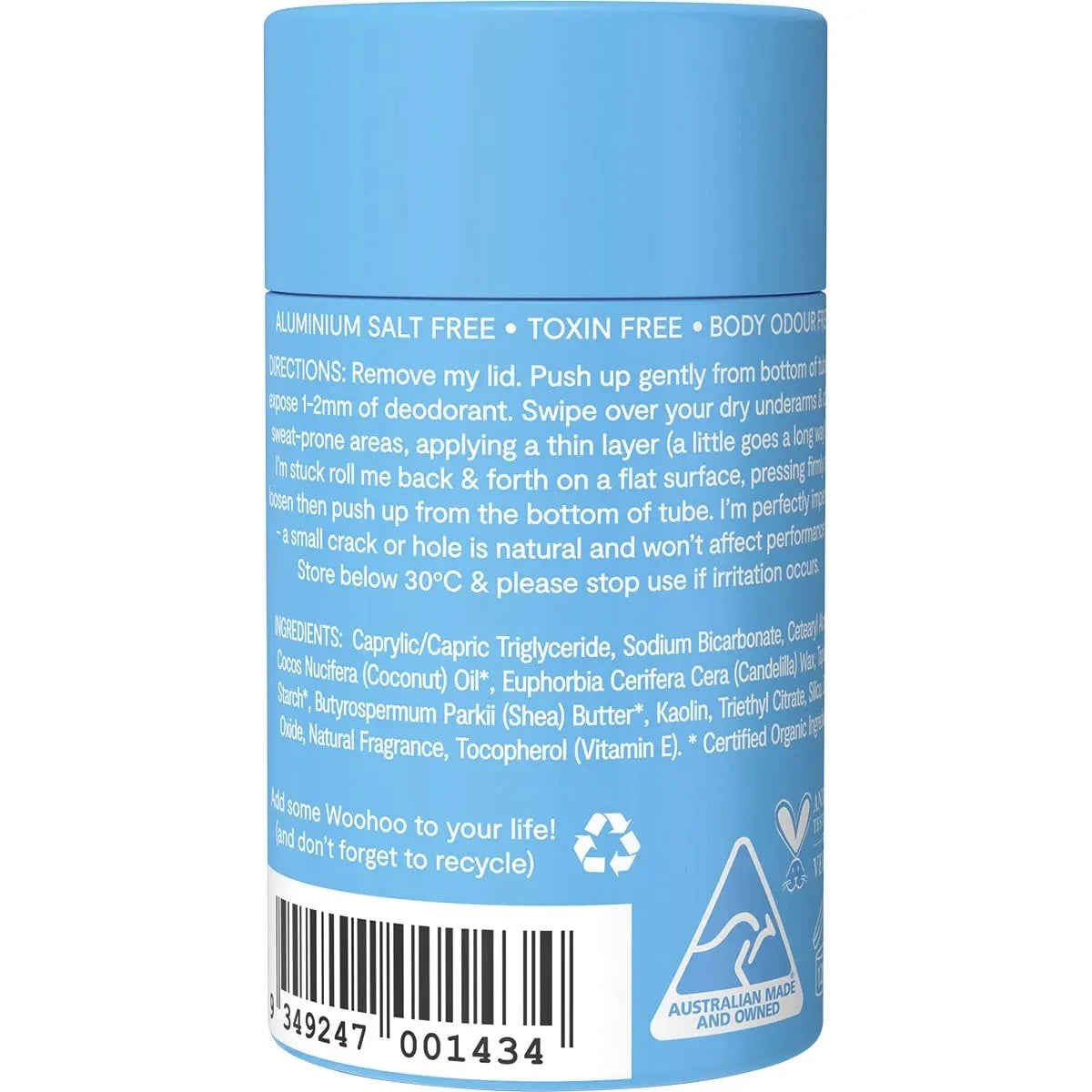 WOOHOO BODY Deodorant & Anti-Chafe Stick Surf - Regular Strength 60g WOOHOO BODY