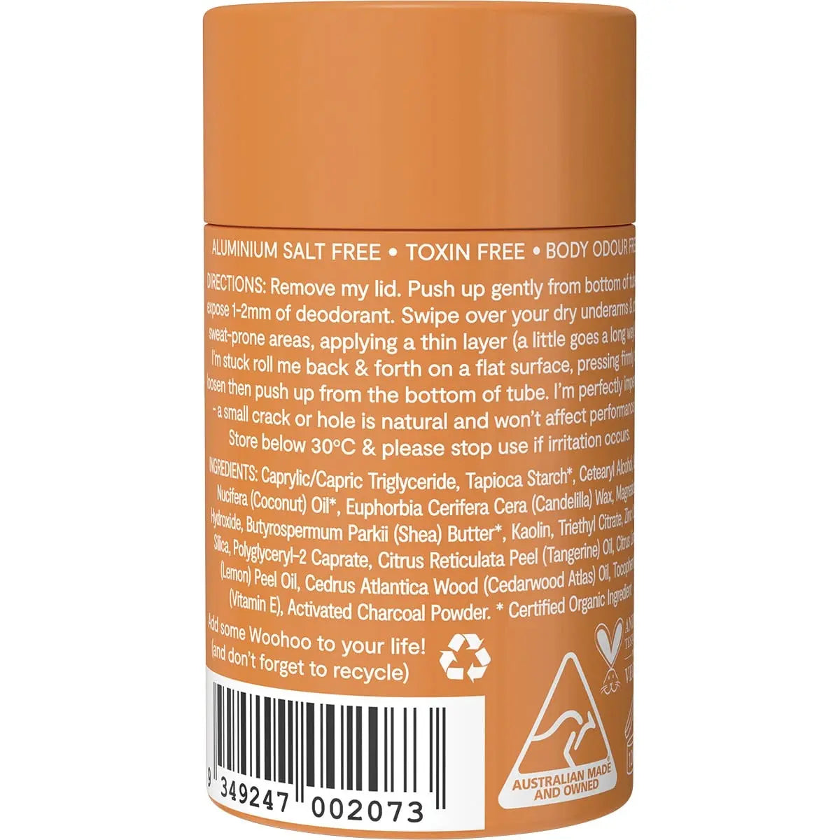 WOOHOO BODY Deodorant & Anti-Chafe Stick Tango - Sensitive (Bicarb Free) 60g WOOHOO BODY