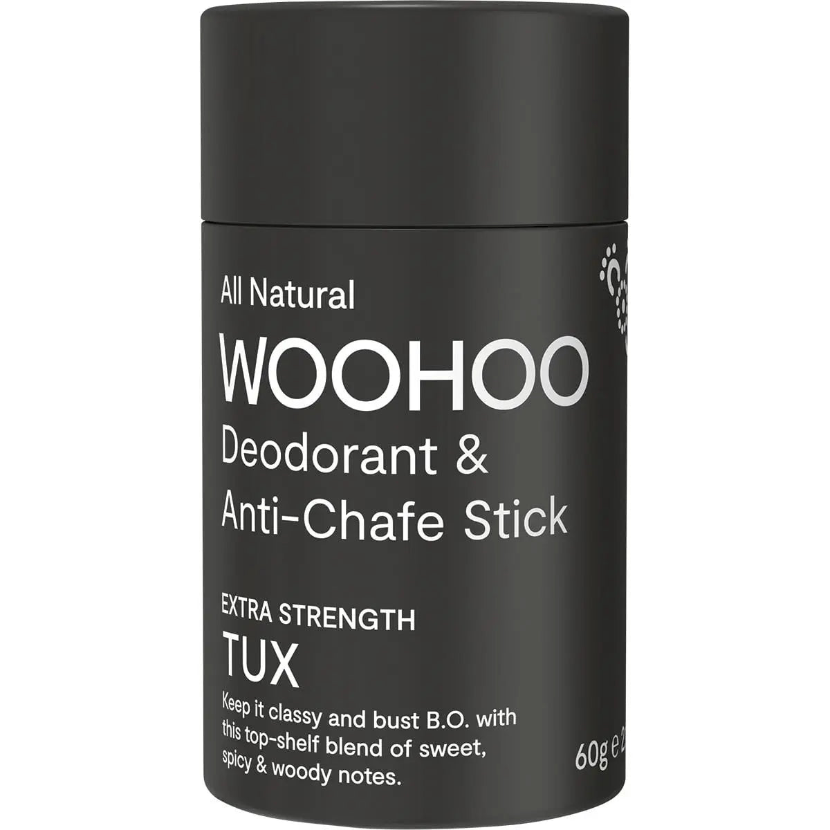 WOOHOO BODY Deodorant & Anti-Chafe Stick Tux - Extra Strength 60g WOOHOO BODY