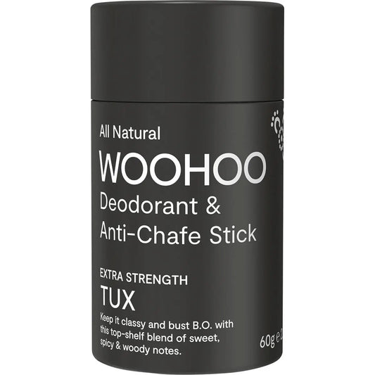 WOOHOO BODY Deodorant & Anti-Chafe Stick Tux - Extra Strength 60g WOOHOO BODY