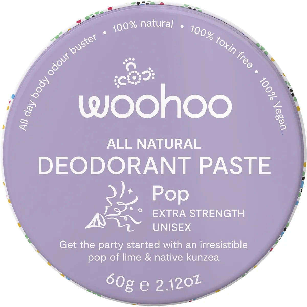 WOOHOO BODY Deodorant Paste Tin Pop Extra Strength 60g - Cutprice Online