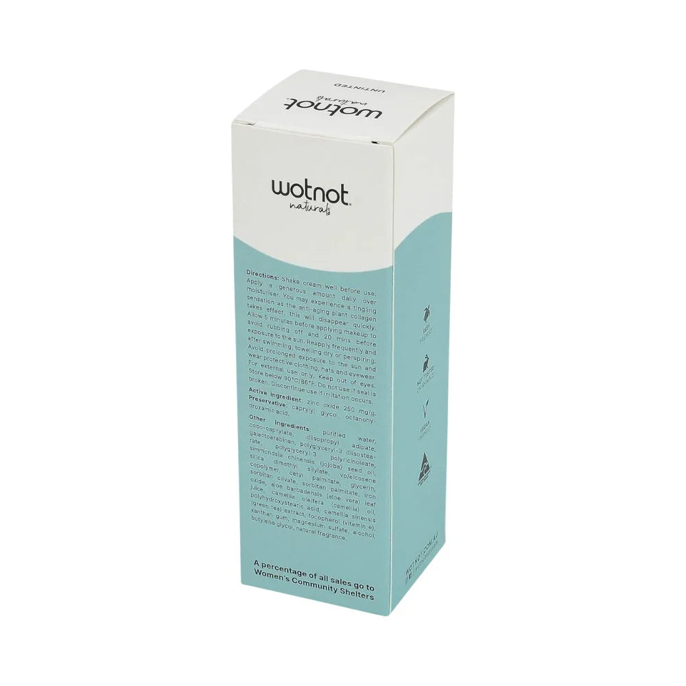 Wotnot Face Sunscreen Natural Zinc Spf50 Untinted 50g