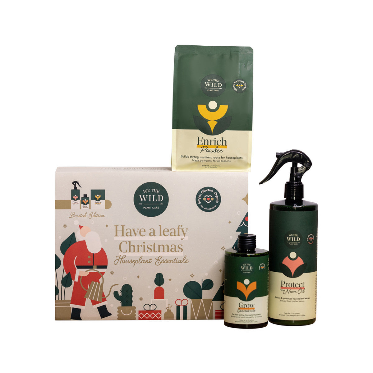 We The Wild Plant Care Organic Have A Leafy Christmas Houseplant Essentials Pack - Cutprice Online