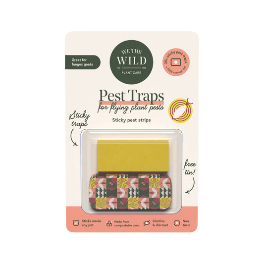 We The Wild Plant Care Pest Traps (For Flying Plant Pests) Sticky Pest Strips + Storage Tin x 20 Pack - Cutprice Online