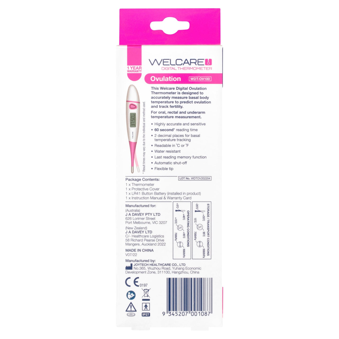 Welcare Wdt-ov100 Digital Ovulation Thermometer - Cutprice Online