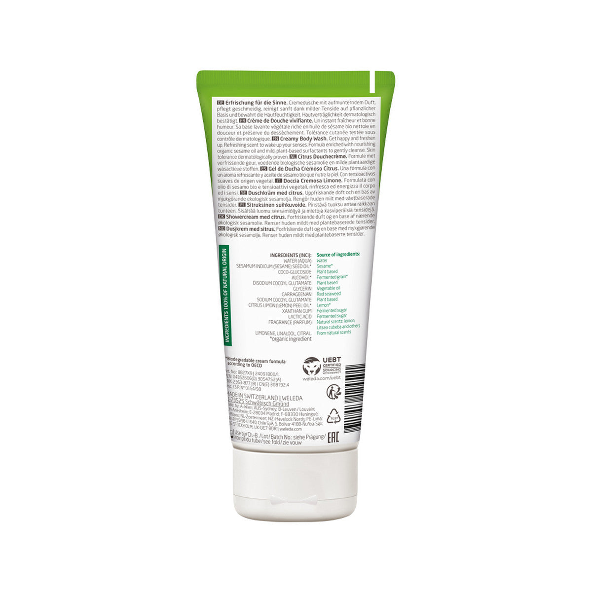 Weleda Organic Creamy Body Wash Refresh (Citrus) 200ml - Cutprice Online
