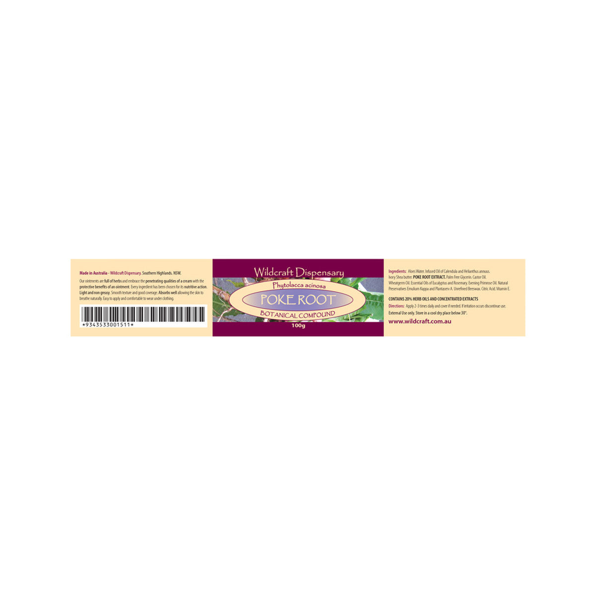 Wildcraft Dispensary Poke Root Herbal Ointment 100g - Cutprice Online