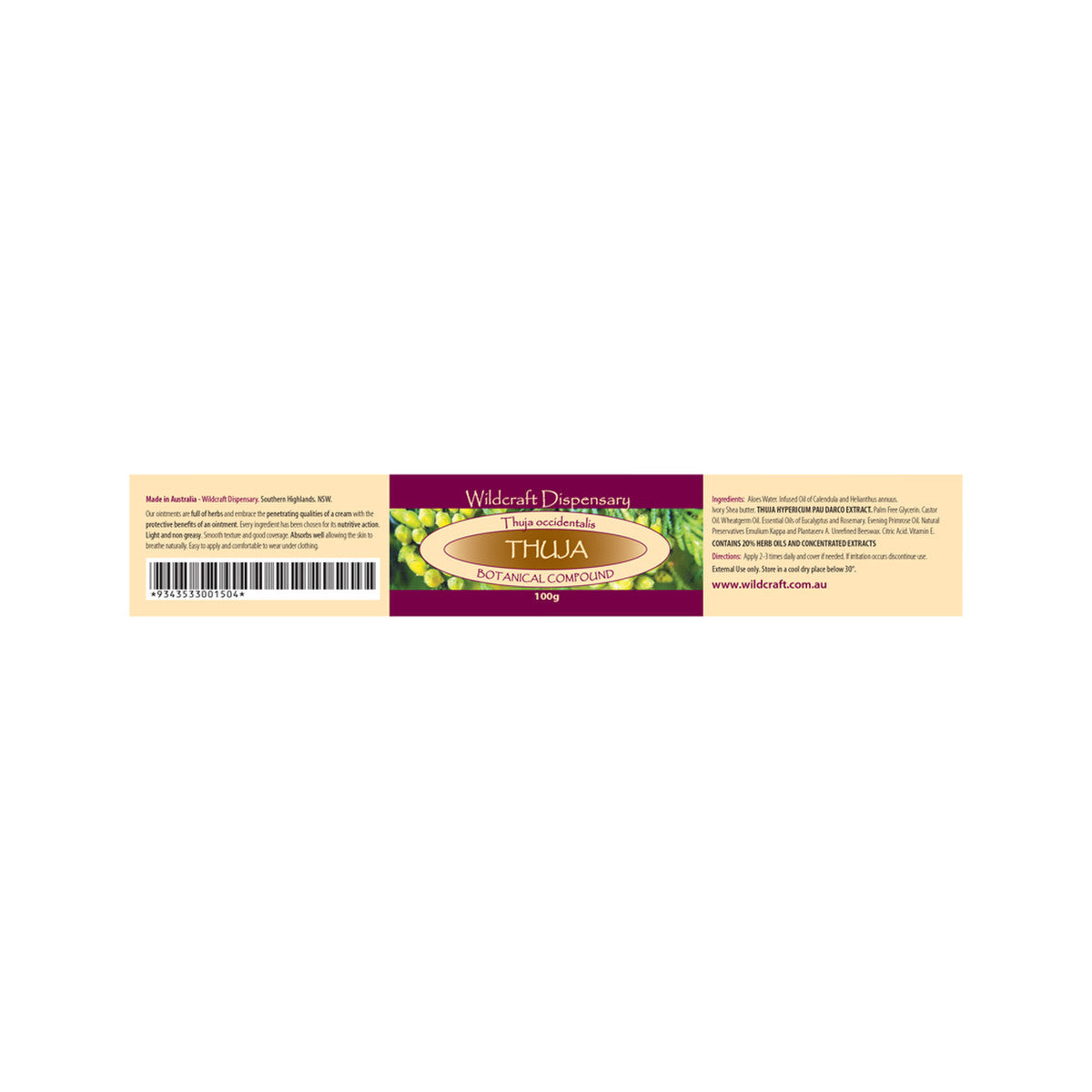 Wildcraft Dispensary Thuja Herbal Ointment 100g - Cutprice Online