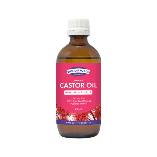 Wonder Foods Organic Pure Cold-Pressed Castor Oil 200ml - Cutprice Online