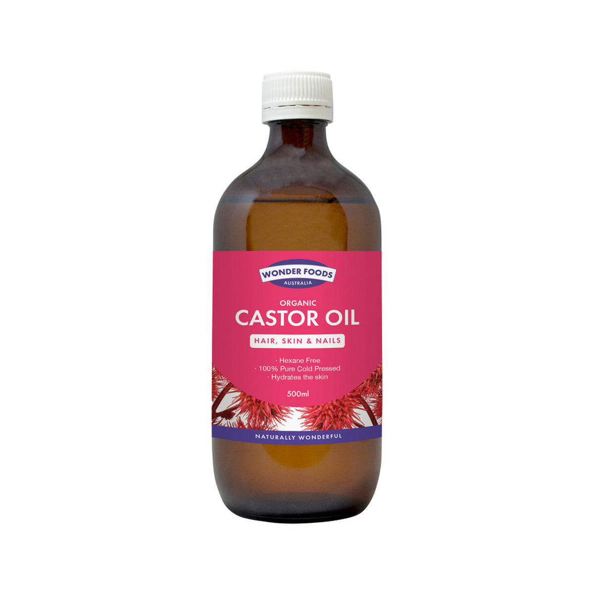 Wonder Foods Organic Pure Cold-Pressed Castor Oil 500ml - Cutprice Online