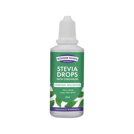 Wonder Foods Organic Stevia Drops with Chromium 45ml - Cutprice Online