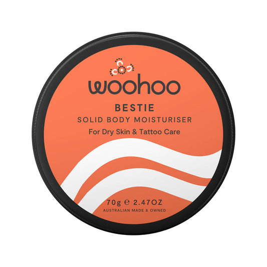 Woohoo Bestie Solid Body Moisturiser (for Dry Skin & Tattoo Care) 70g - Cutprice Online