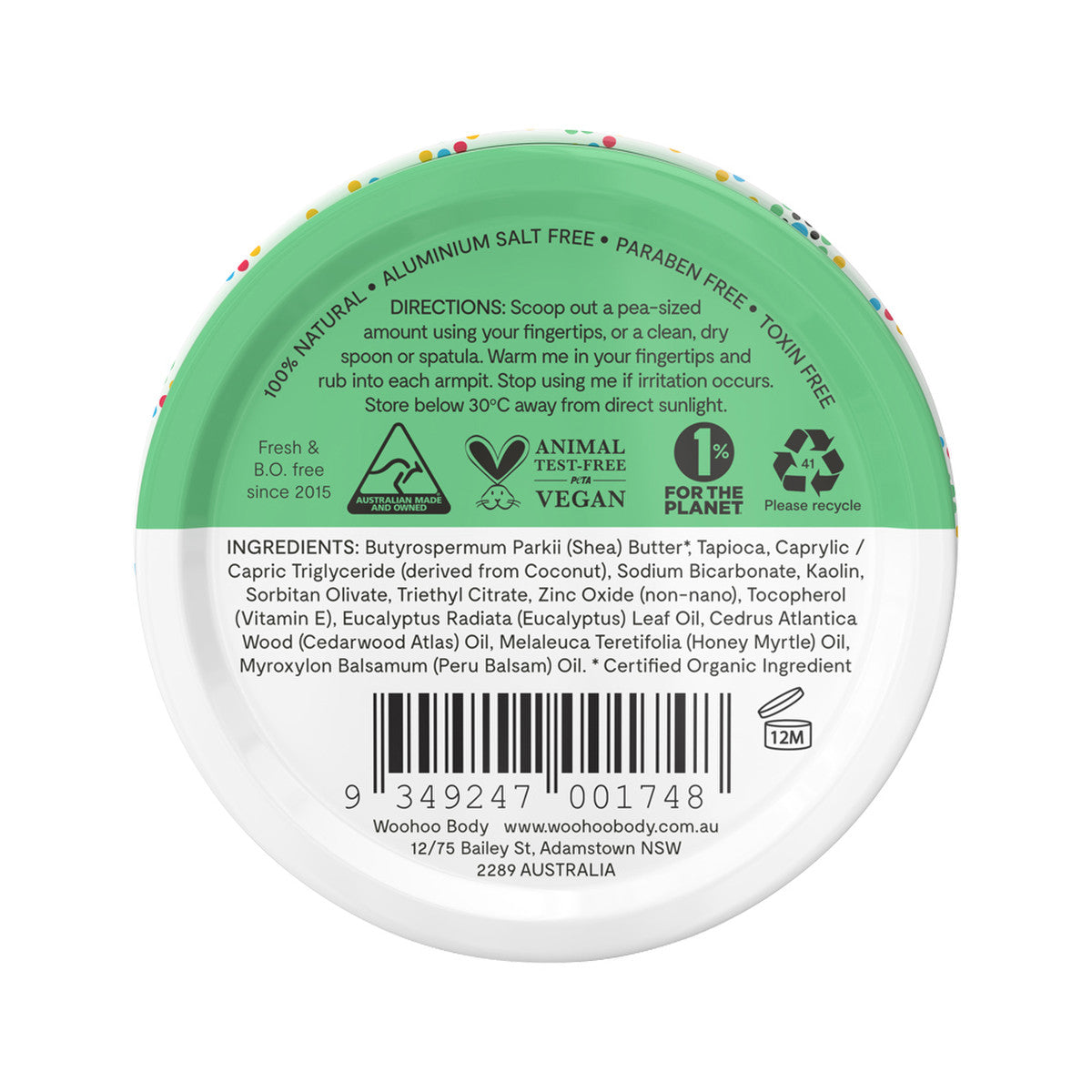 Woohoo Deodorant Paste Wild (Extra Strength Unisex) Tin 60g - Cutprice Online