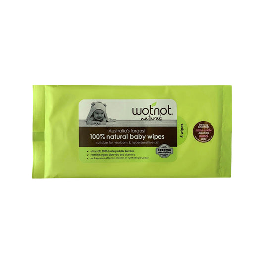 Wotnot Naturals 100% Natural Baby Wipes x 5 Pack - Cutprice Online