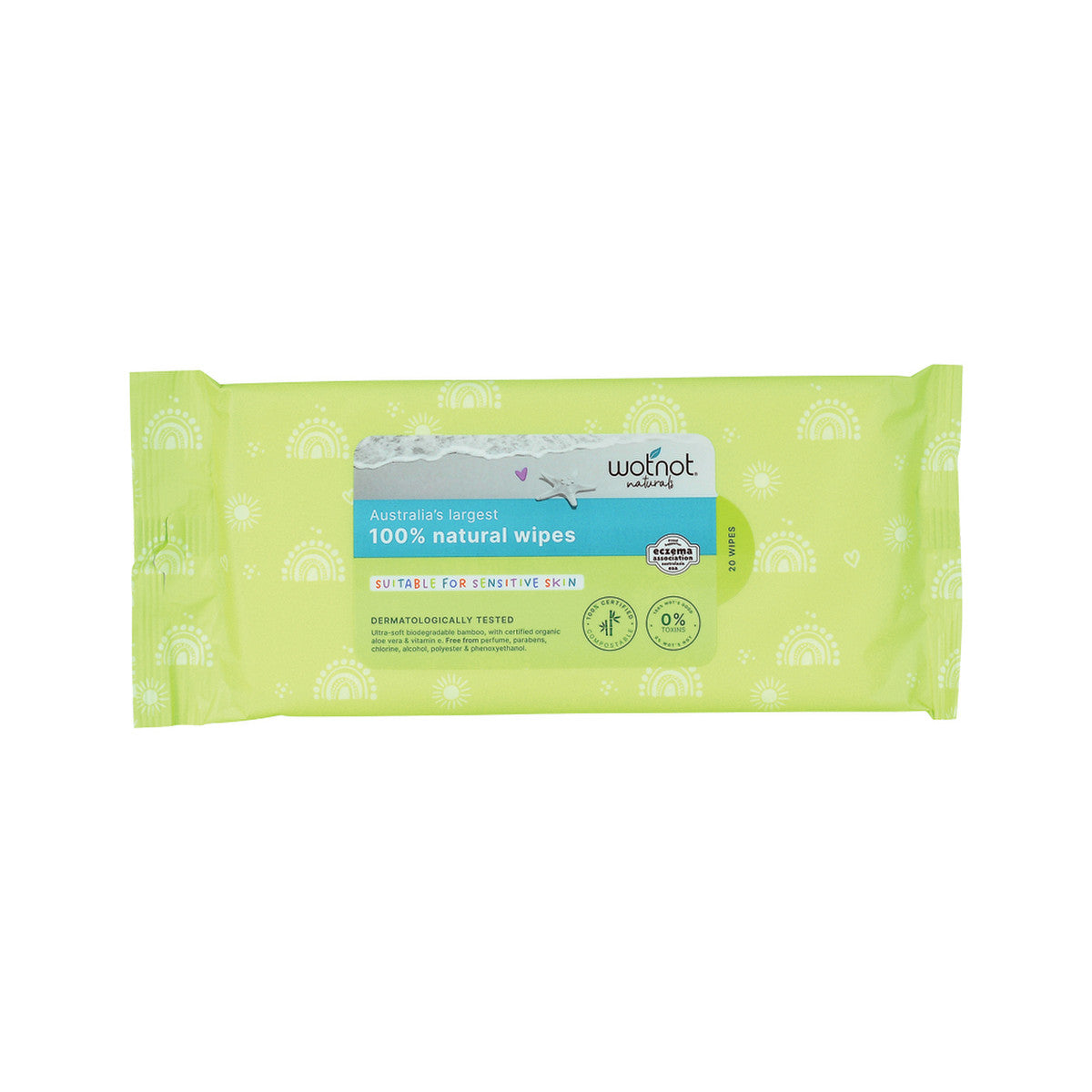 Wotnot Naturals 100% Natural Wipes (Soft Pack Travel Case Refill) x 20 Pack - Cutprice Online
