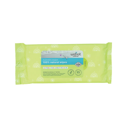 Wotnot Naturals 100% Natural Wipes (Soft Pack Travel Case Refill) x 20 Pack - Cutprice Online