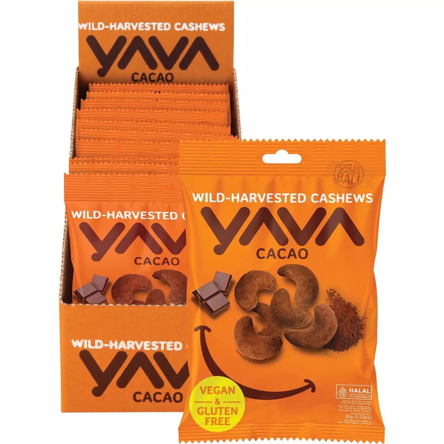 YAVA Wild-Harvested Cashews Cacao 10x35g YAVA