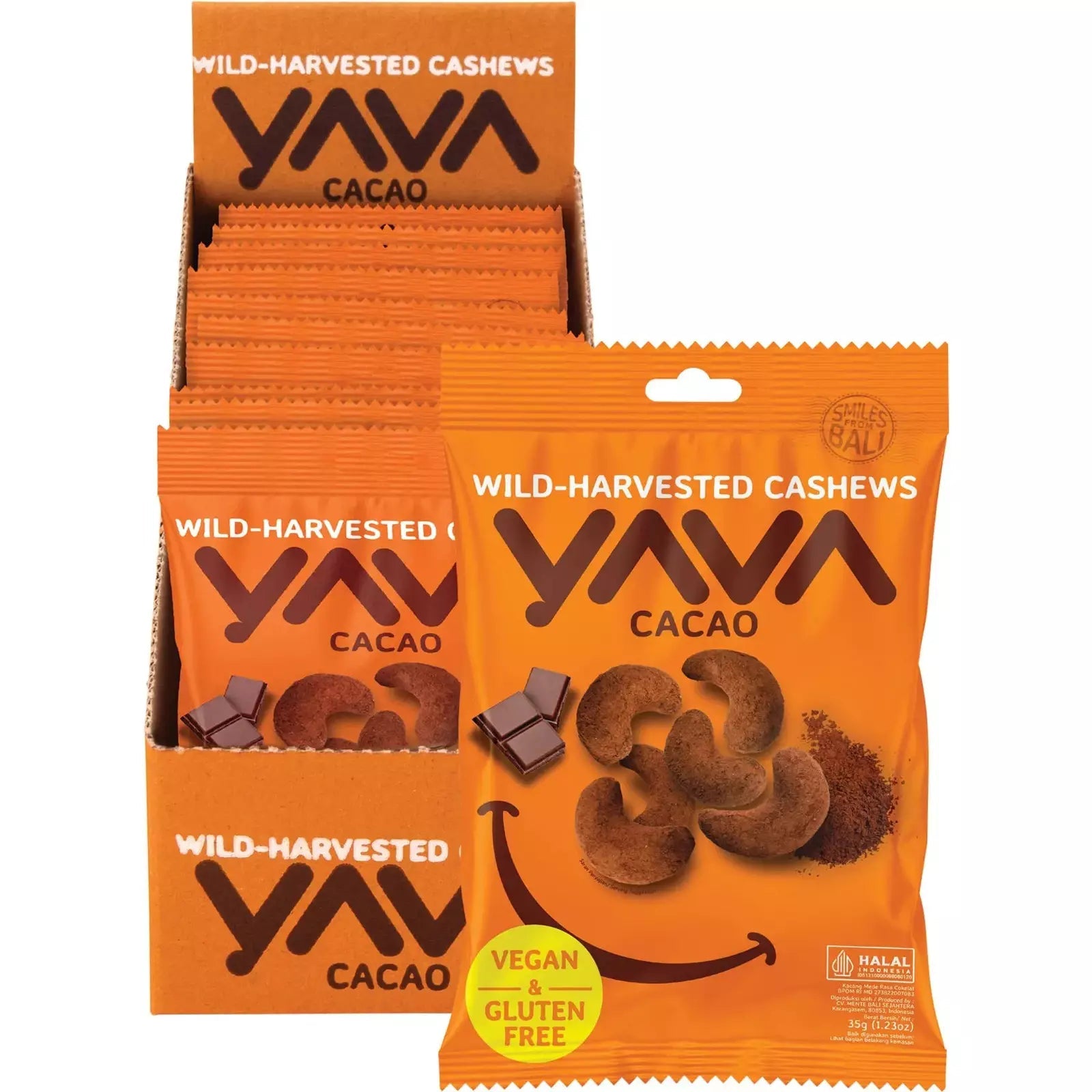 YAVA Wild-Harvested Cashews Cacao 10x35g YAVA