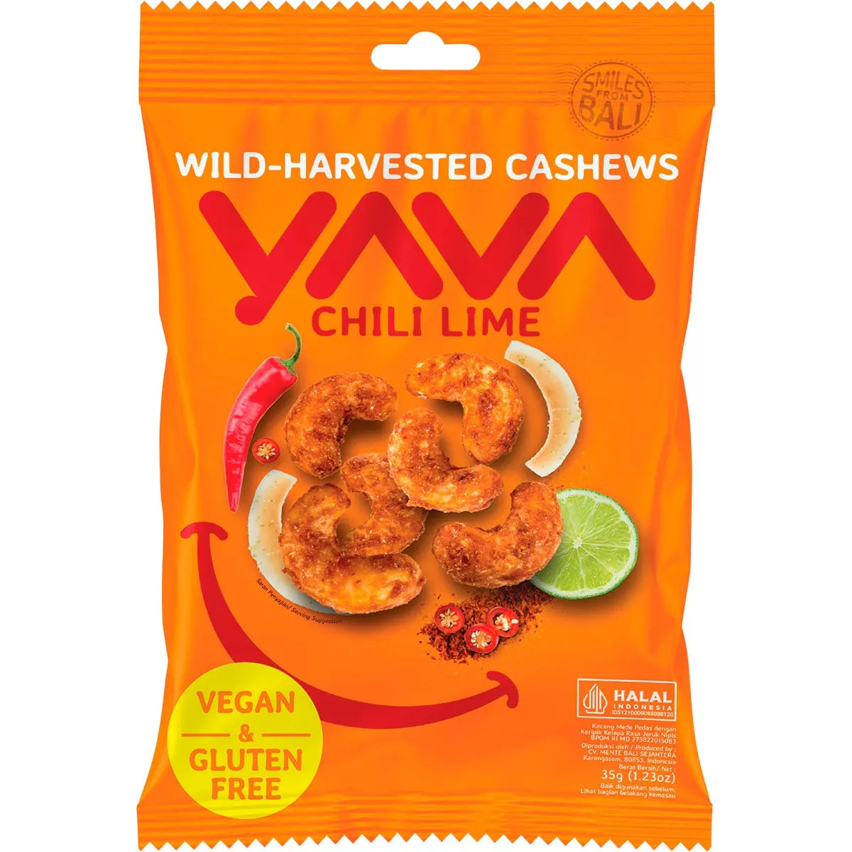 YAVA Wild-Harvested Cashews Chili Lime 10x35g YAVA