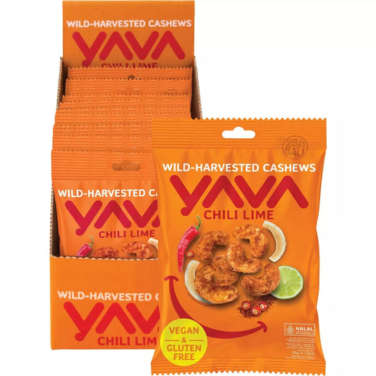YAVA Wild-Harvested Cashews Chili Lime 10x35g YAVA