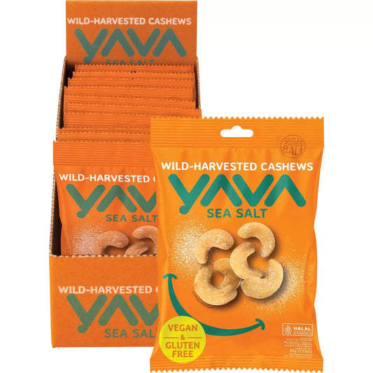 YAVA Wild-Harvested Cashews Sea Salt 10x35g YAVA