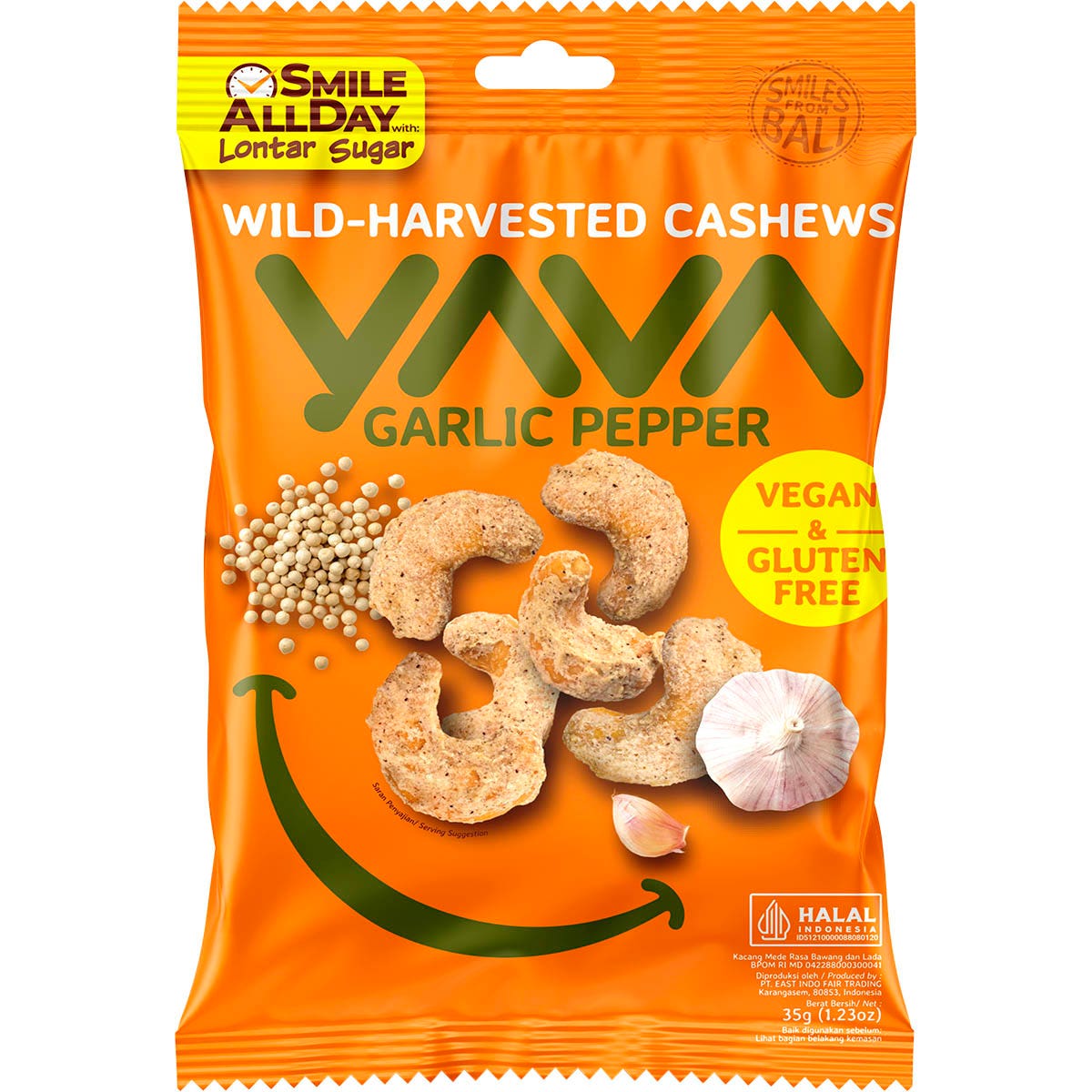 YAVA Wild-Harvested Cashews Garlic Pepper 10x35g - Cutprice Online
