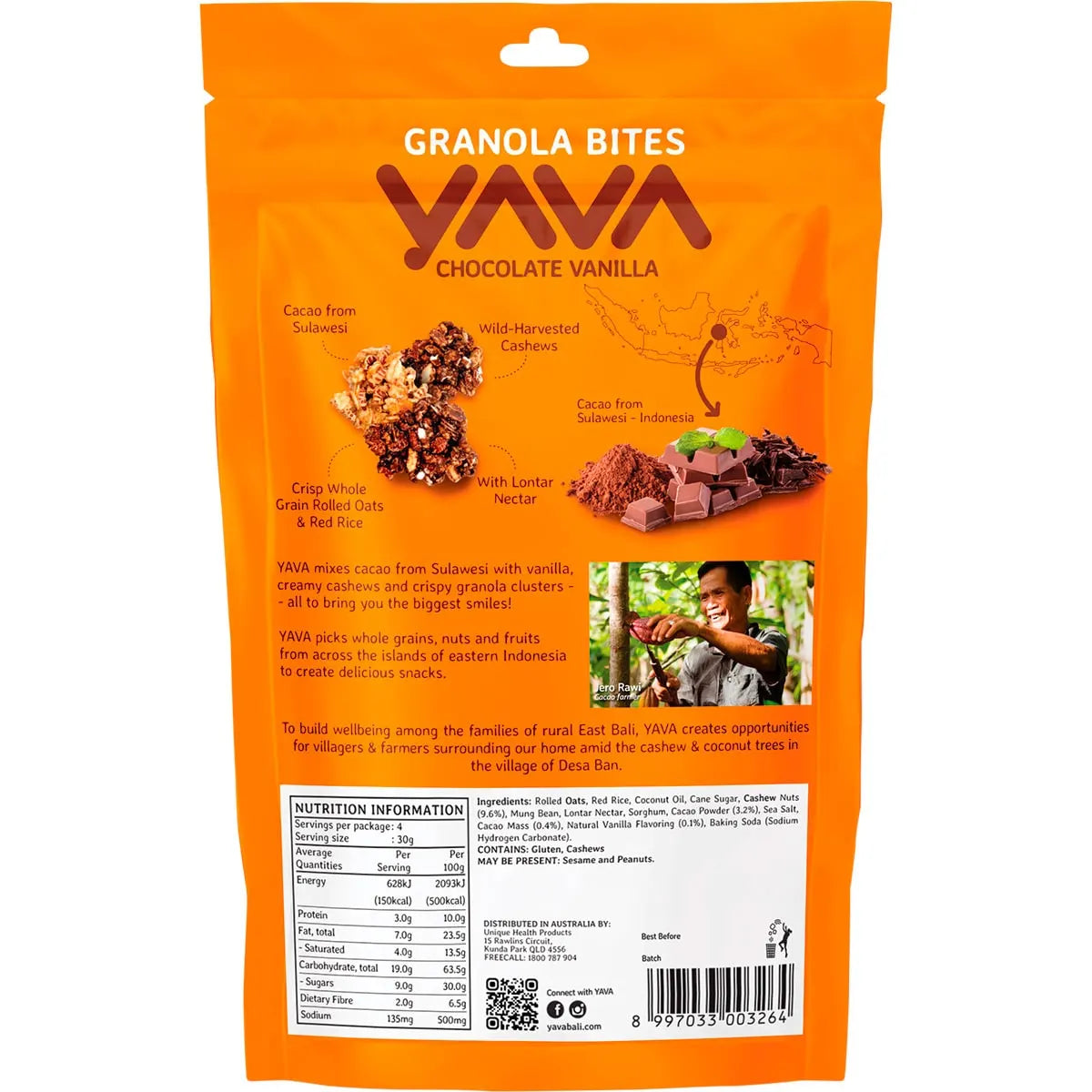 YAVA Granola Bites Chocolate Vanilla 125g YAVA