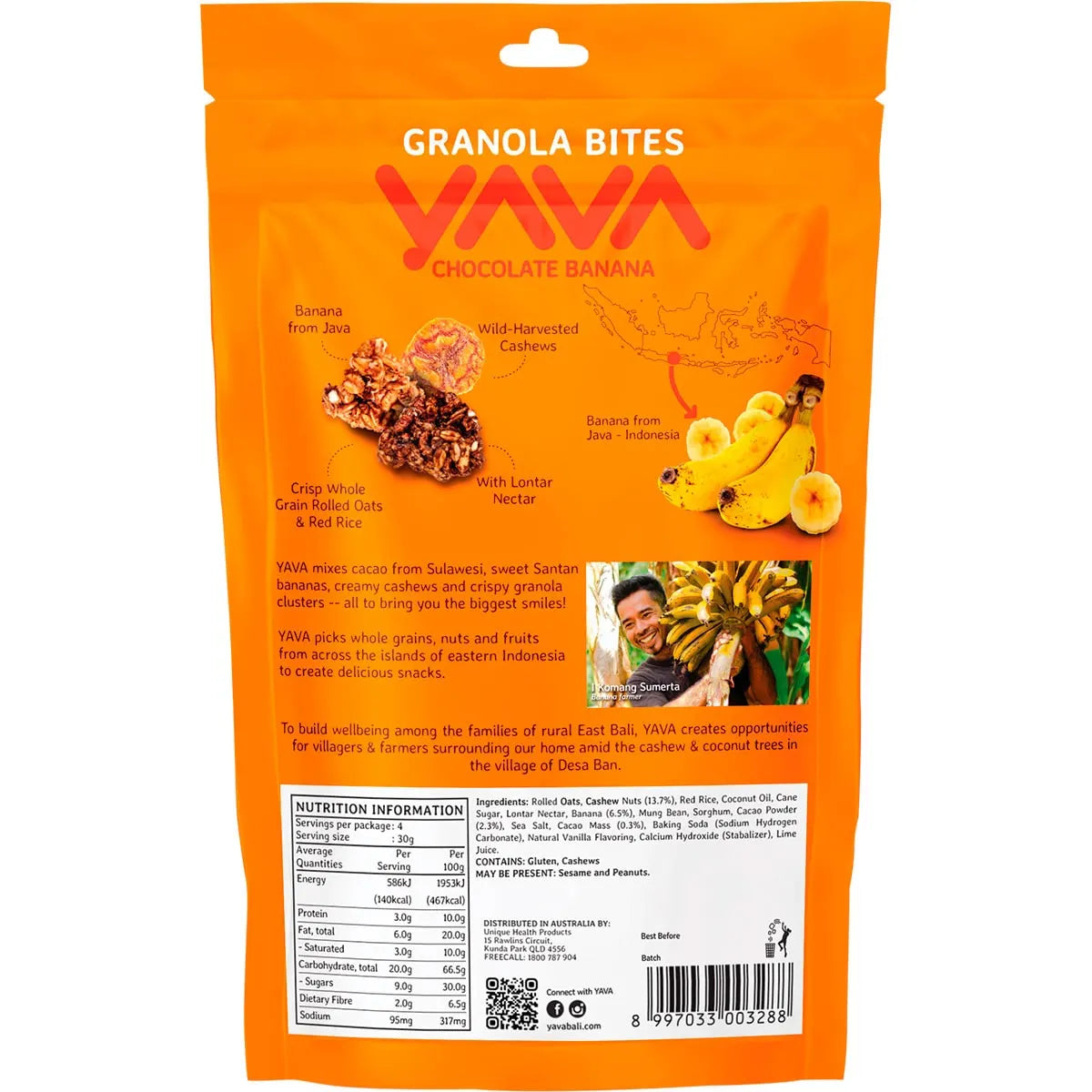 YAVA Granola Bites Chocolate Banana 125g YAVA