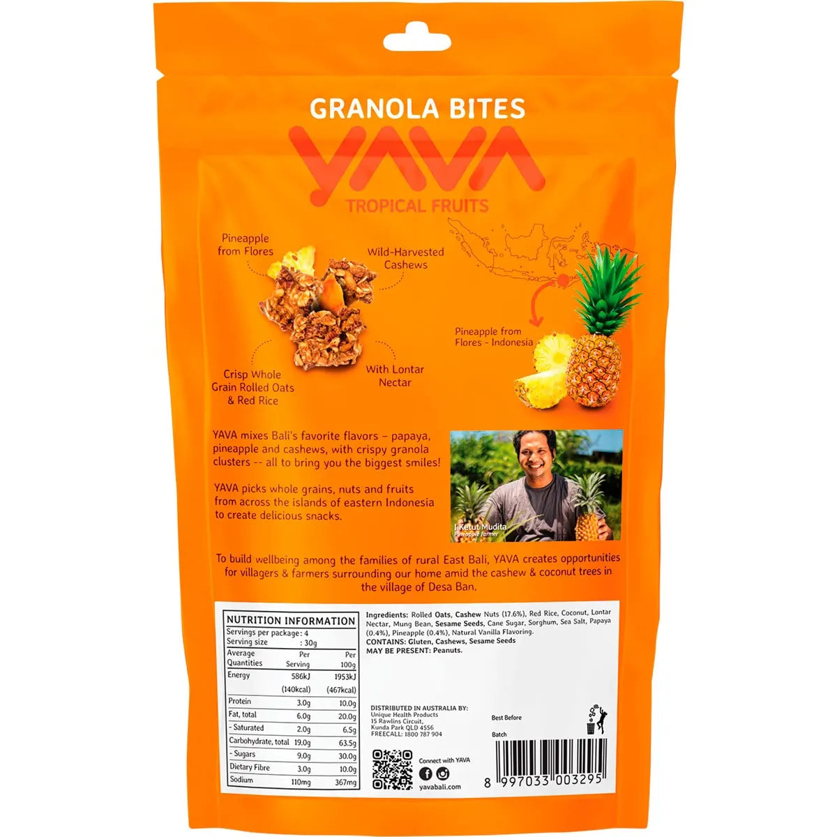 YAVA Granola Bites Tropical Fruits 125g YAVA