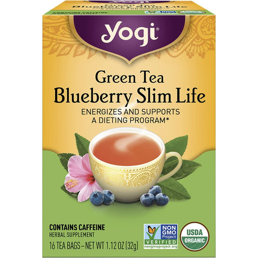 YOGI TEA Herbal Tea Bags Green Tea Blueberry Slim Life 16 - Cutprice Online