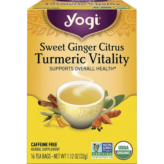 YOGI TEA Herbal Tea Bags Sweet Ginger Citrus Turmeric Vitality 16PK - Cutprice Online