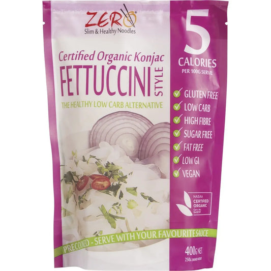ZERO SLIM & HEALTHY Certified Organic Konjac Fettuccini Style 400g ZERO