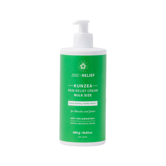 Zea Relief Kunzea Pain Relief Cream (Kunzea, Rosemary, Lavender, Vitamin E) Pump 480g - Cutprice Online