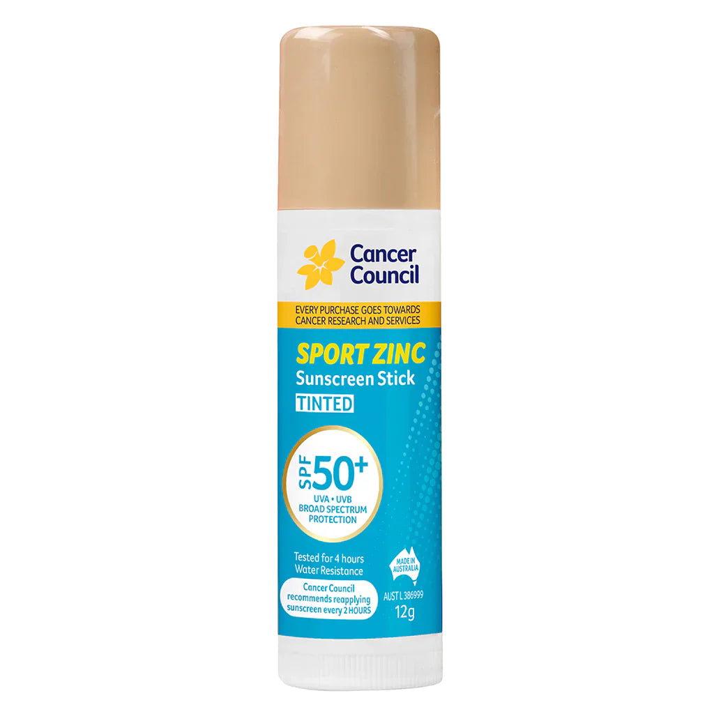 Cancer Council SPF 50+ Sport Zinc Stick Tinted 12g - Cutprice Online