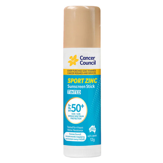 Cancer Council SPF 50+ Sport Zinc Stick Tinted 12g - Cutprice Online