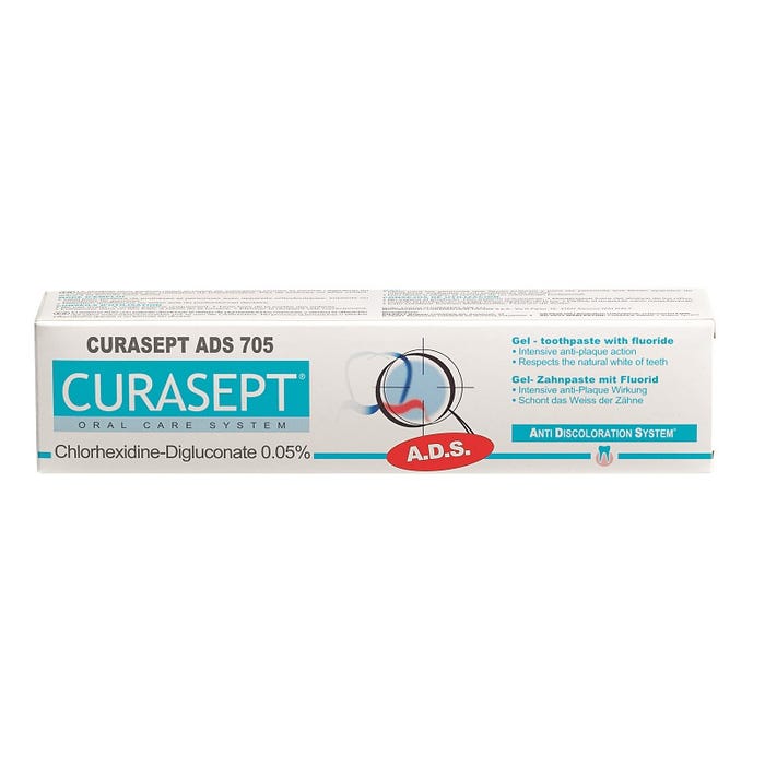 Curasept ADS 705 Chlorhexidine 0.05% Gel Toothpaste 75mL - Cutprice Online