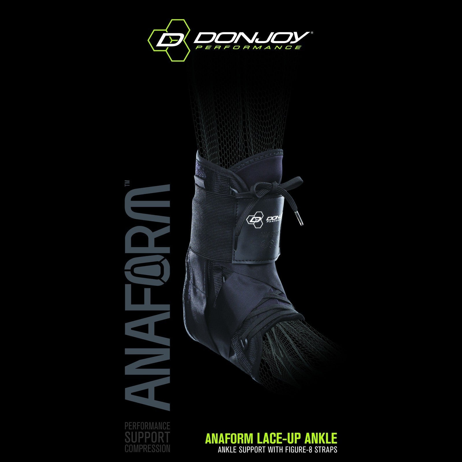 Donjoy Anaform Lace-up Ankle Brace Black - Cutprice Online