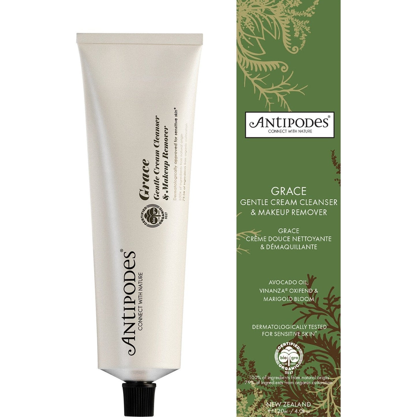 Antipodes Organic Grace Gentle Cream Cleanser & Makeup Remover 120ml ANTIPODES