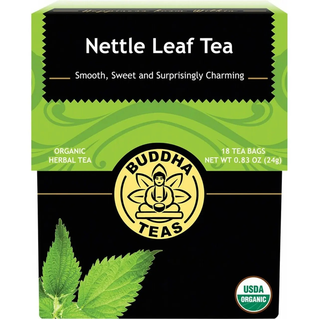BUDDHA TEAS Organic Herbal Tea Bags Nettle Leaf Tea 18 BUDDHA TEAS