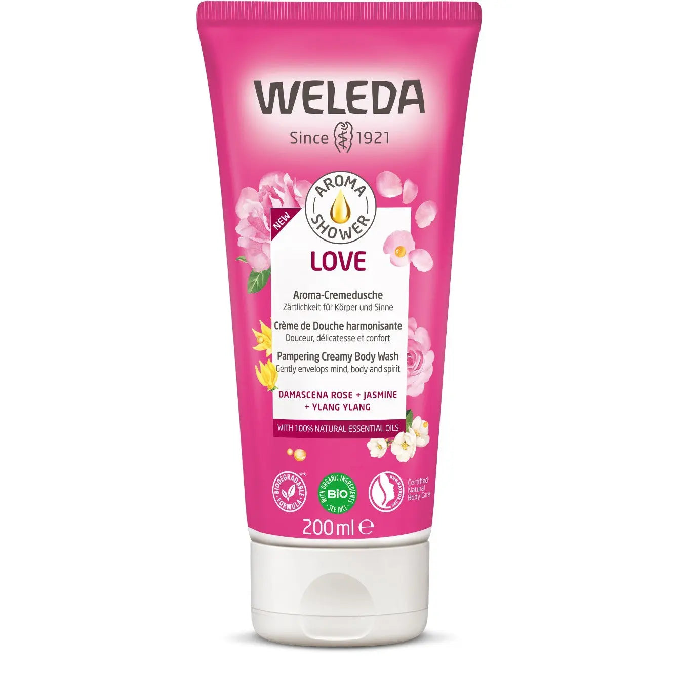 WELEDA Aroma Shower - Body Wash - Love - Damascena Rose, Jasmine & Ylang Ylang 200ml WELEDA
