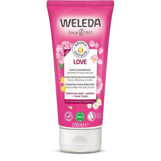 WELEDA Aroma Shower - Body Wash - Love - Damascena Rose, Jasmine & Ylang Ylang 200ml WELEDA