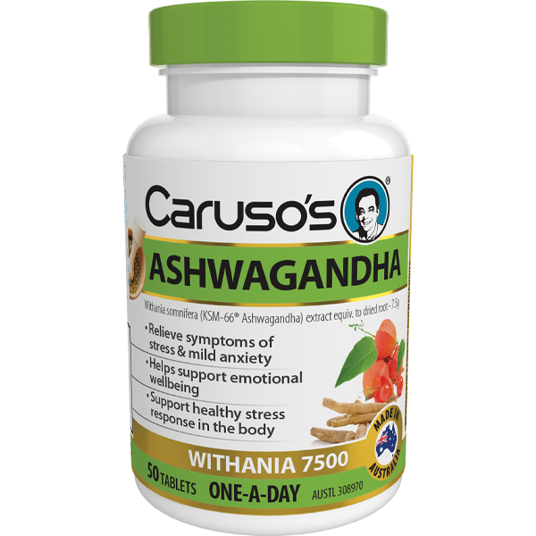 Caruso's Natural Health Ashwagandha Withania 7500 50 Tablets - Cutprice Online