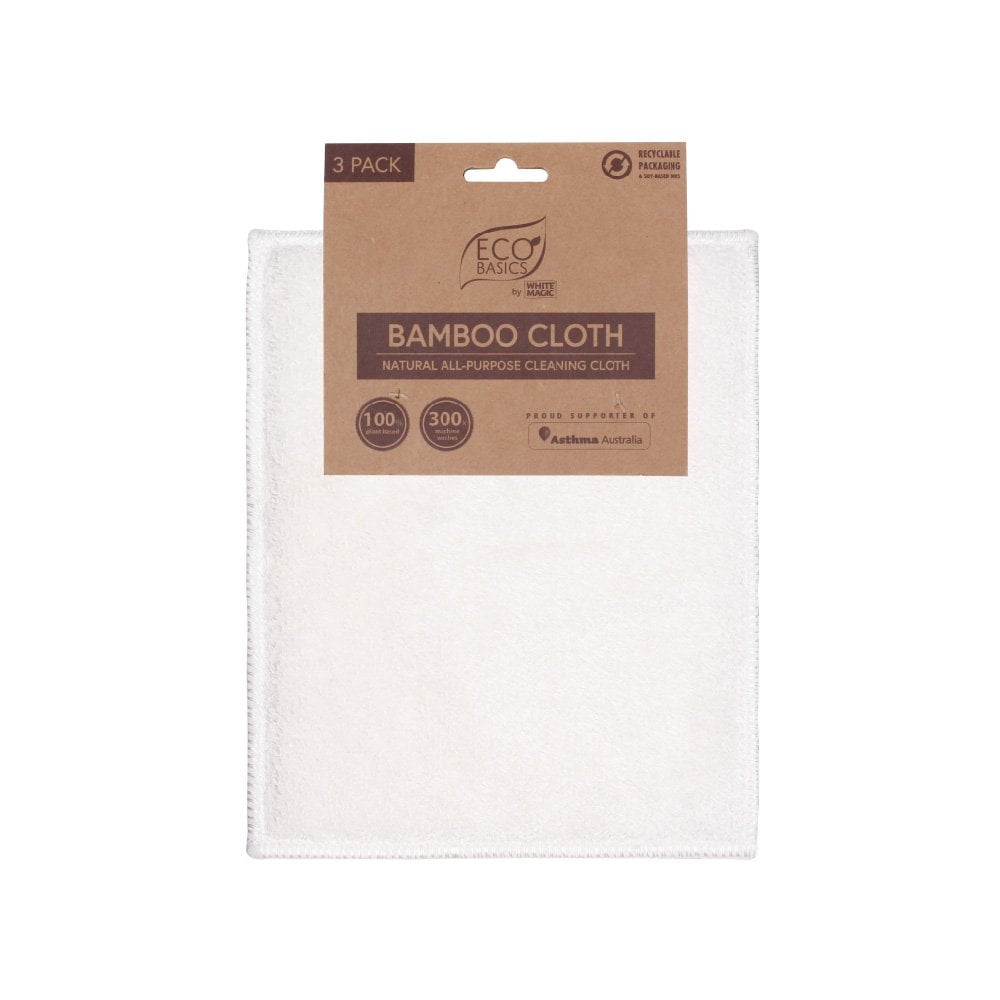 White Magic Eco Basics Bamboo Cloth 3Pk - Cutprice Online