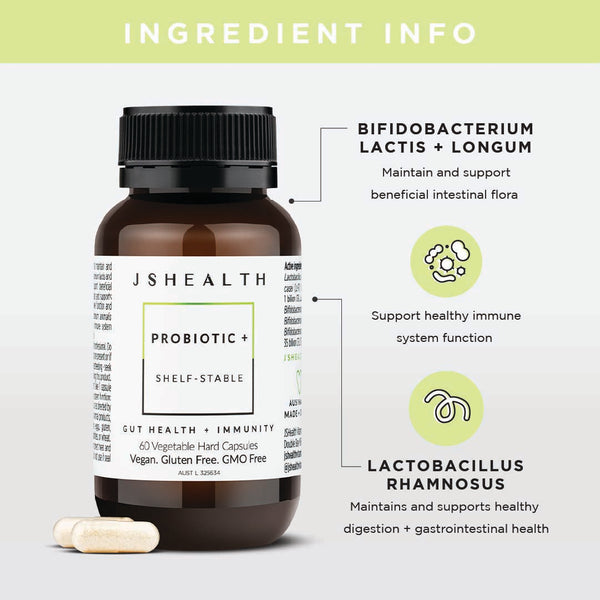 JSHEALTH Probiotic + Shelf-Stable 60 Capsules - Cutprice Online