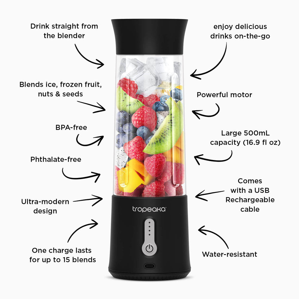 Tropeaka Portable Blender Black 1Pk - Cutprice Online