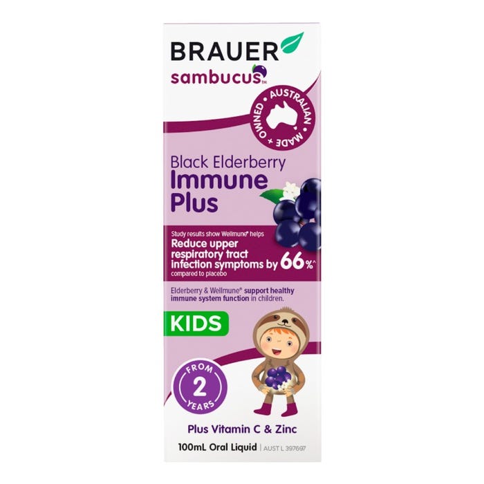 Brauer Sambucus Kids Black Elderberry Immune Plus 100ml BRAUER