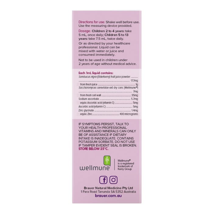 Brauer Sambucus Kids Black Elderberry Immune Plus 100ml BRAUER