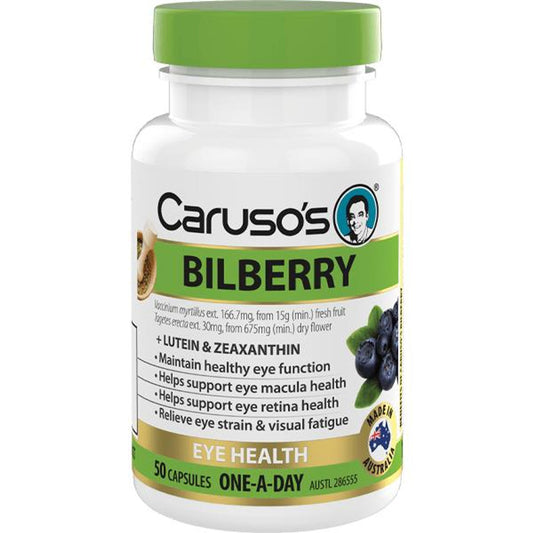 Caruso’s Natural Health Bilberry 50 Caps - Cutprice Online
