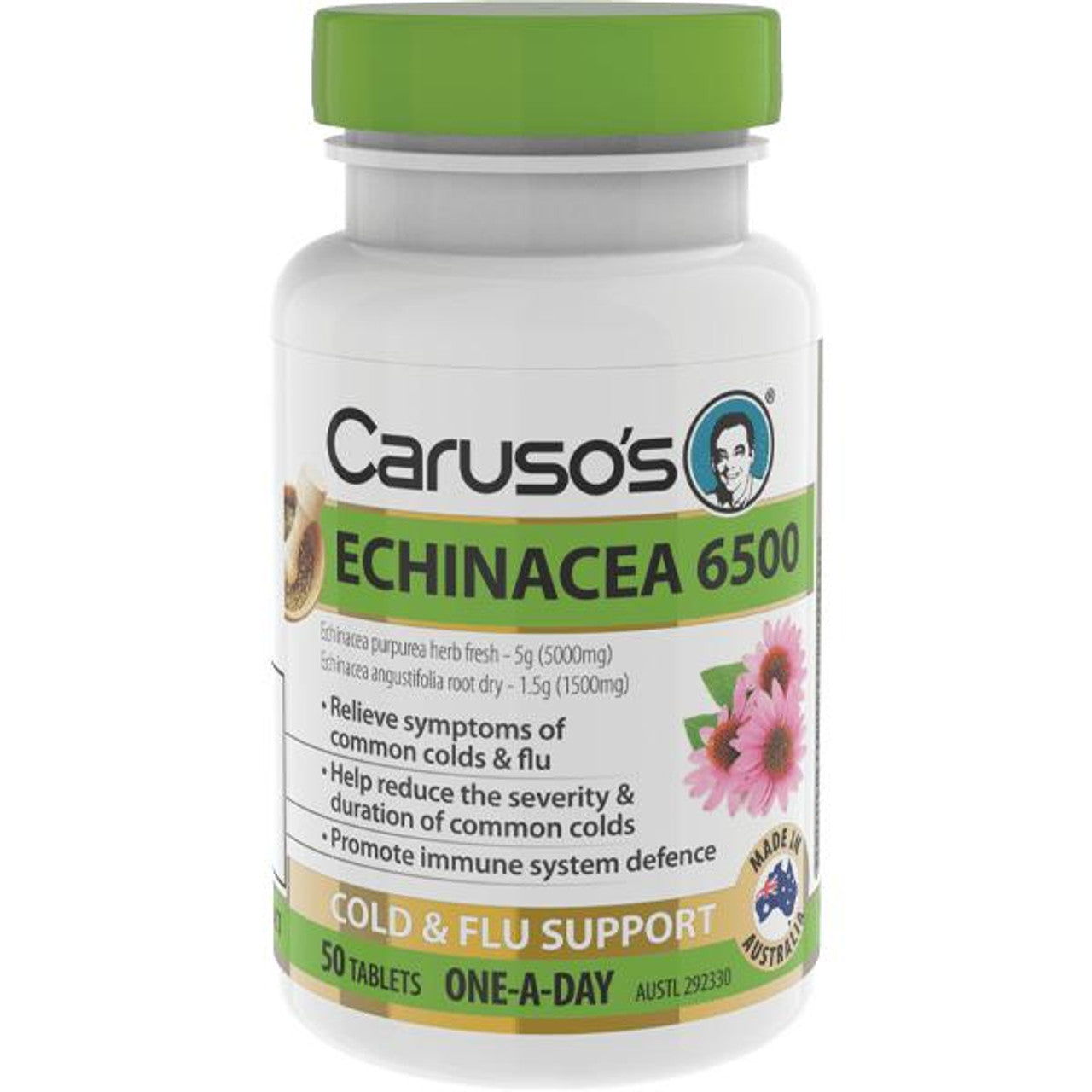 Caruso's Natural Health One a Day Echinacea 6500mg 50 Tablets - Cutprice Online