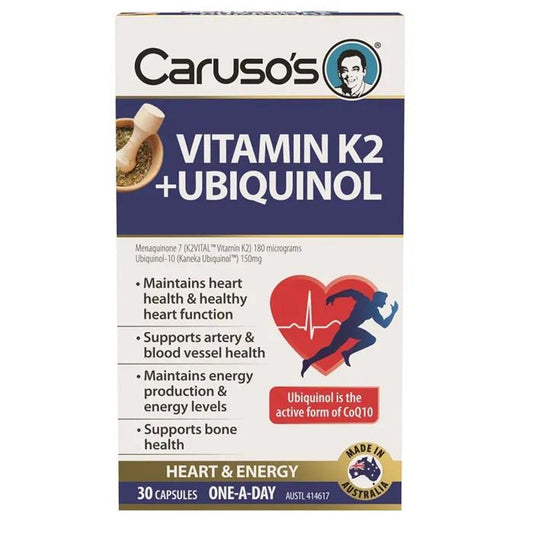 Caruso's Vitamin K2 + Ubiquinol 30 Capsules - Cutprice Online